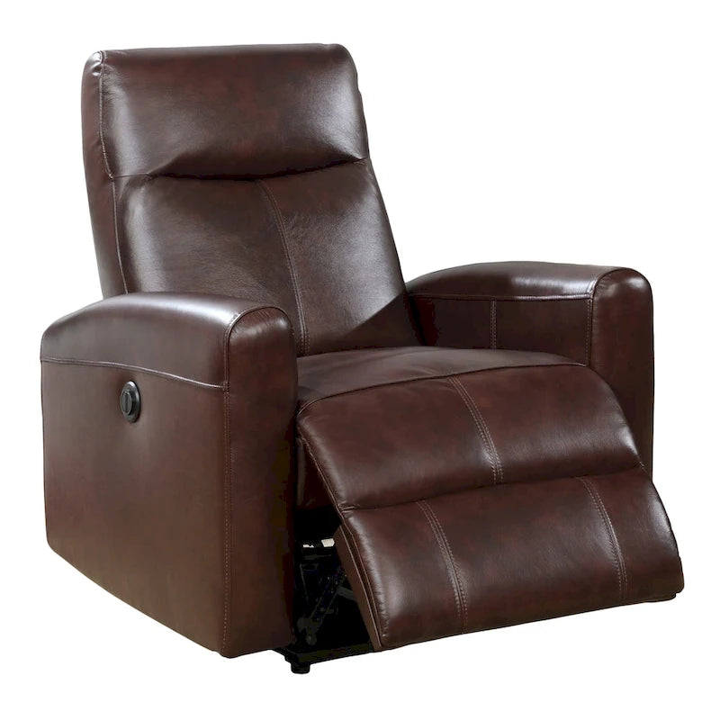 Fauteuil inclinable électrique contemporain en cuir avec massage lombaire