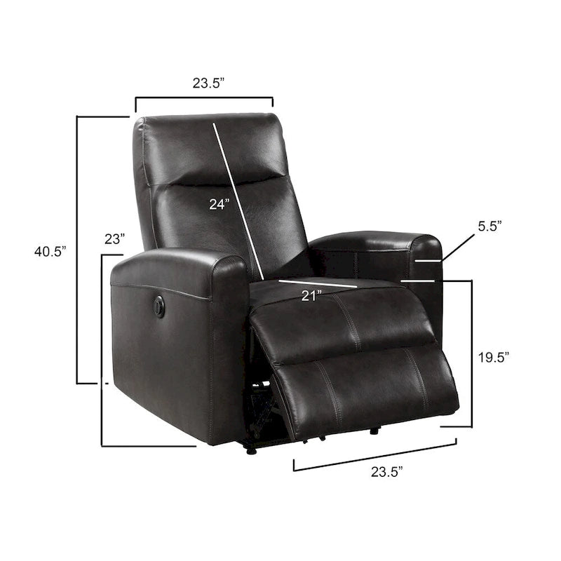 Fauteuil inclinable électrique contemporain en cuir avec massage lombaire