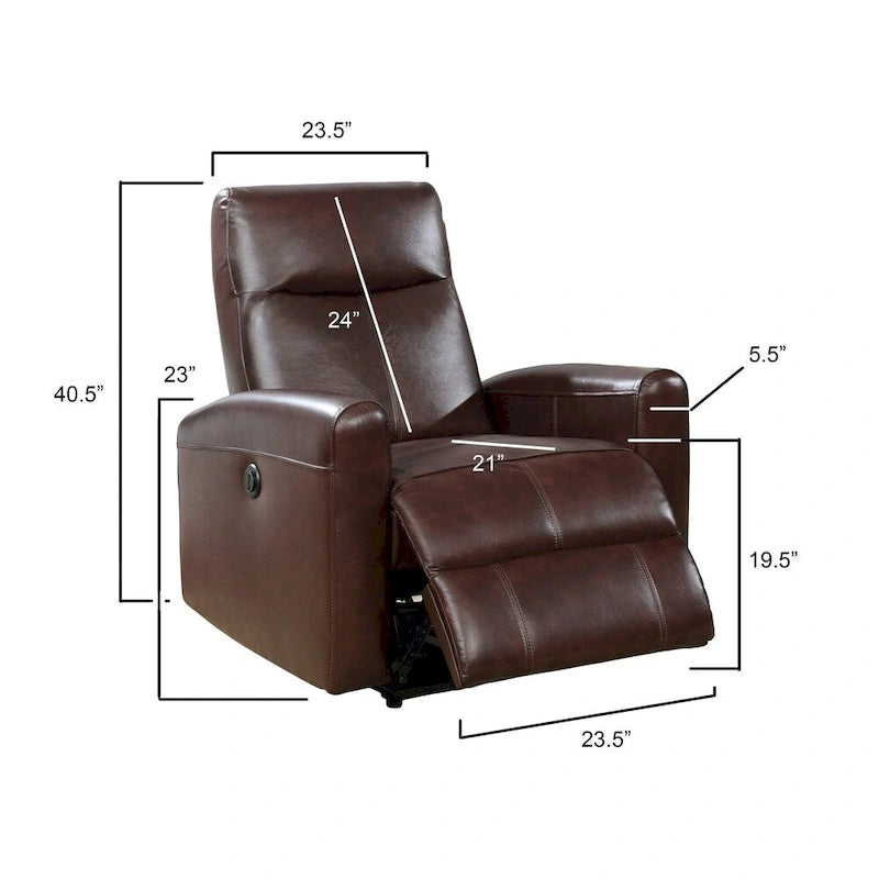 Fauteuil inclinable électrique contemporain en cuir avec massage lombaire