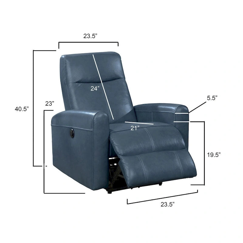 Fauteuil inclinable électrique contemporain en cuir avec massage lombaire
