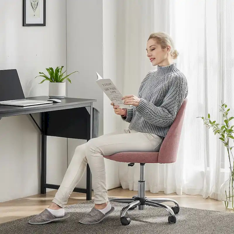 Chaise de bureau pivotante réglable à roulettes