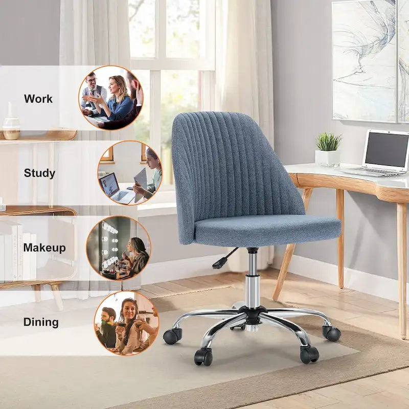 Chaise de bureau pivotante réglable à roulettes