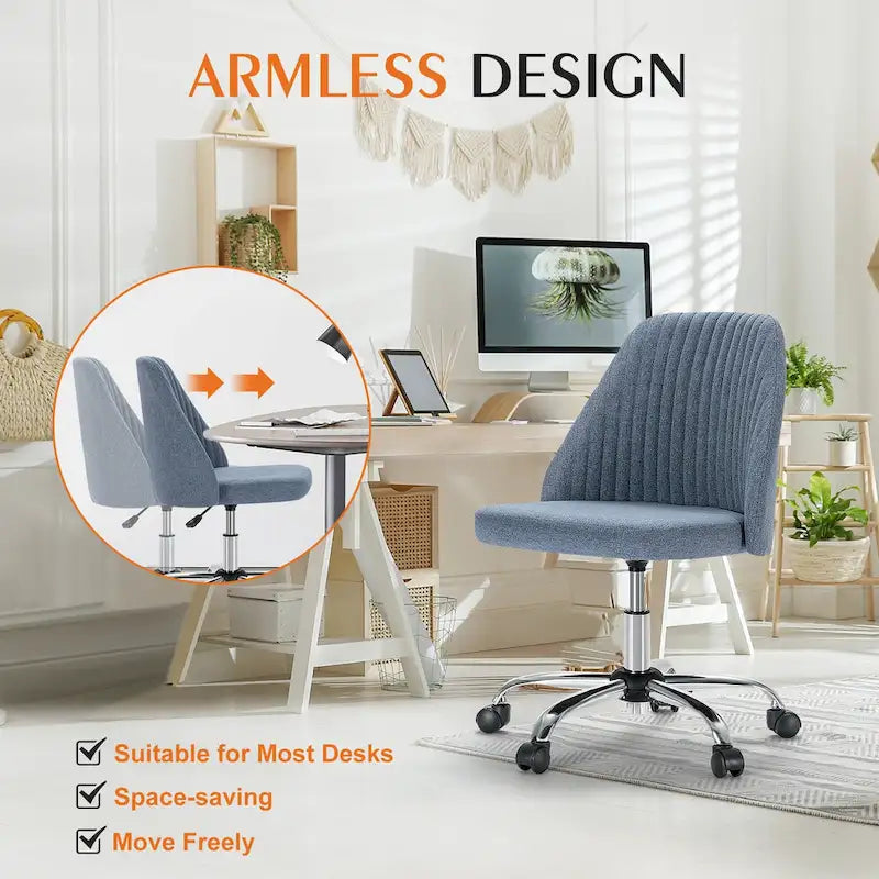Chaise de bureau pivotante réglable à roulettes