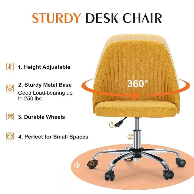 Chaise de bureau pivotante réglable à roulettes