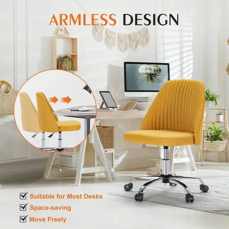 Chaise de bureau pivotante réglable à roulettes