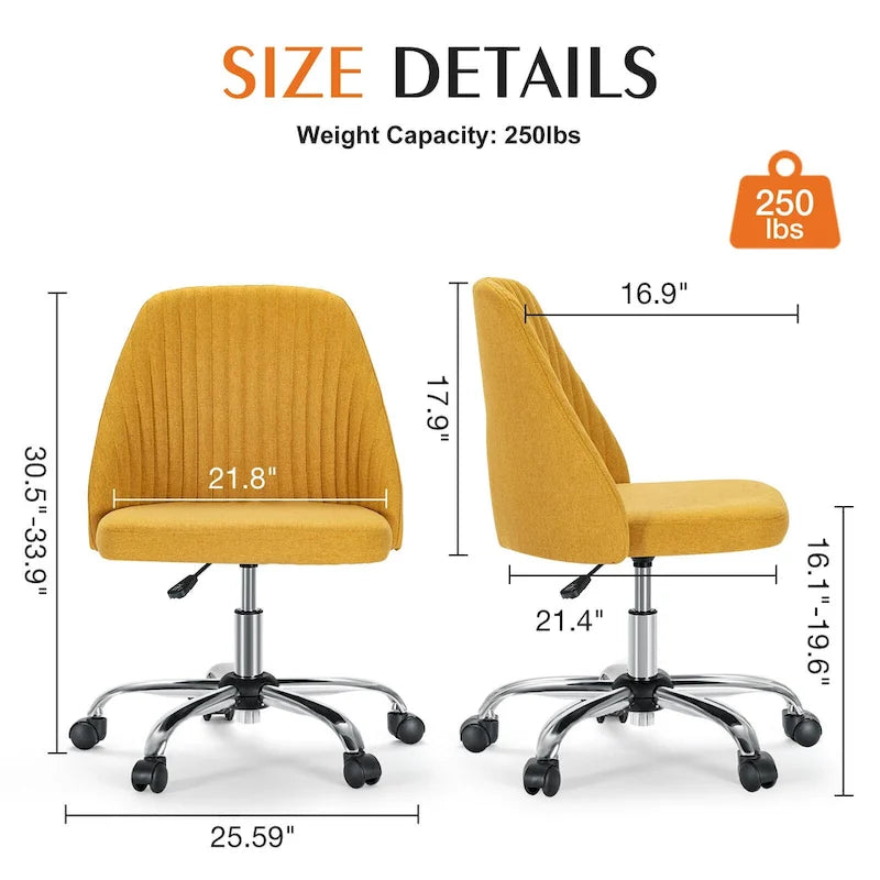 Chaise de bureau pivotante réglable à roulettes