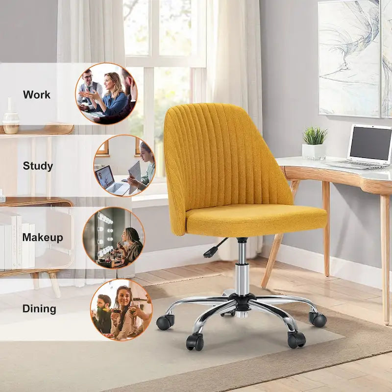 Chaise de bureau pivotante réglable à roulettes