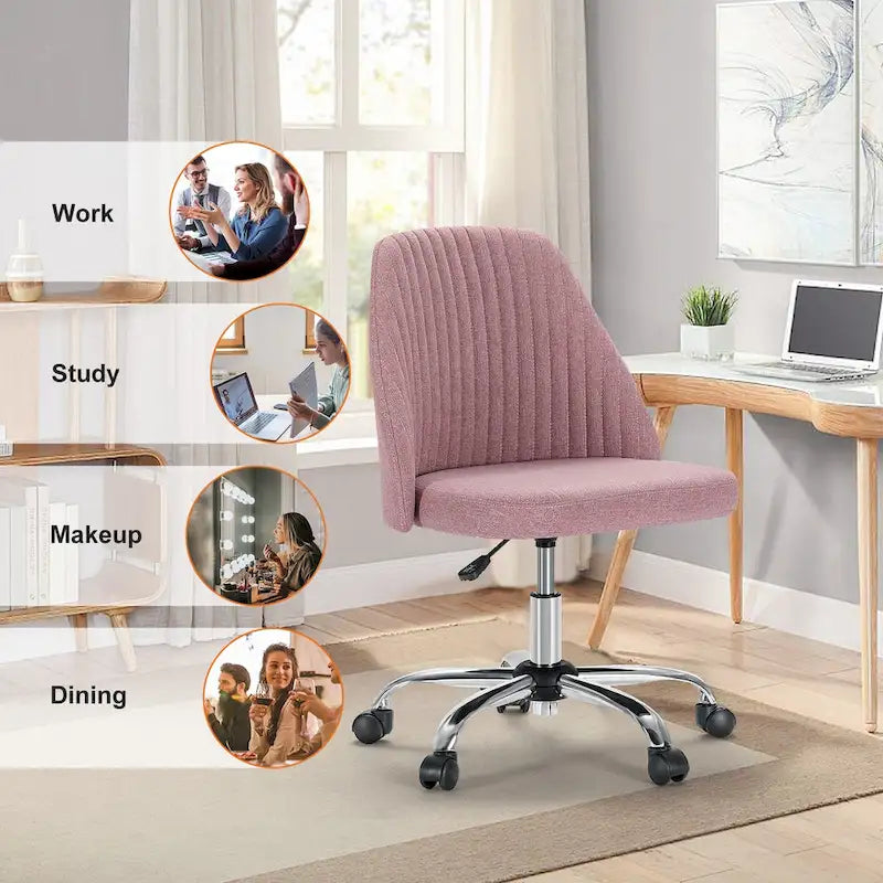 Chaise de bureau pivotante réglable à roulettes