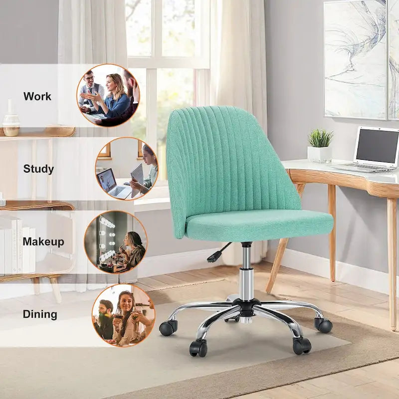 Chaise de bureau pivotante réglable à roulettes