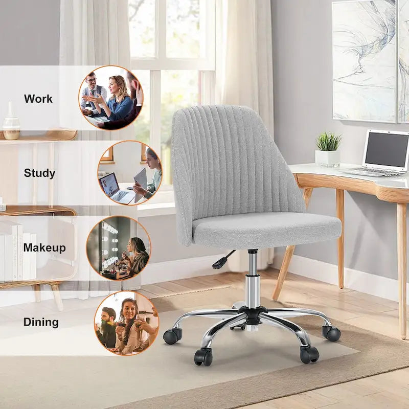 Chaise de bureau pivotante réglable à roulettes