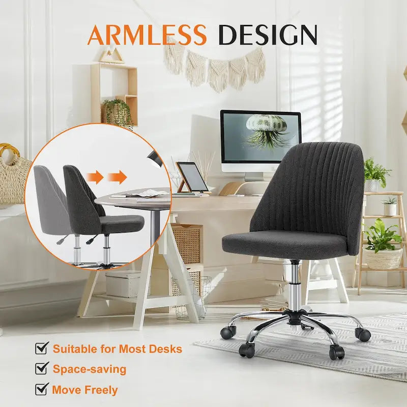 Chaise de bureau pivotante réglable à roulettes