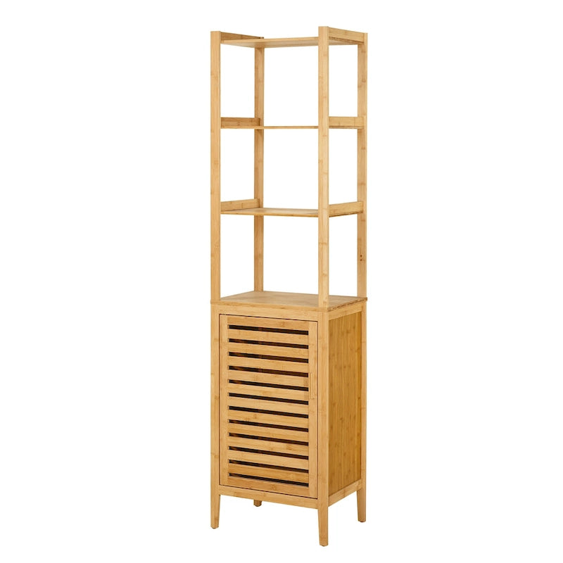 Tour de rangement en lin contemporaine en bambou naturel, style de vie simple