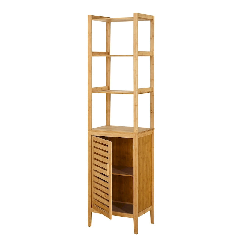 Tour de rangement en lin contemporaine en bambou naturel, style de vie simple