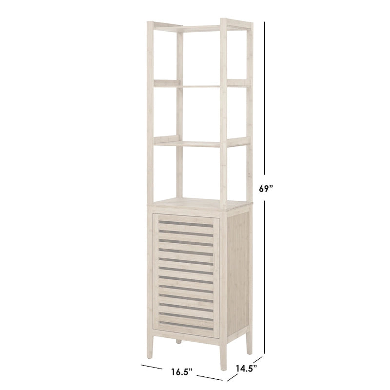 Tour de rangement en lin contemporaine en bambou naturel, style de vie simple