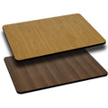 Plateau de table rectangulaire 30 x 60 avec dessus réversible en stratifié
