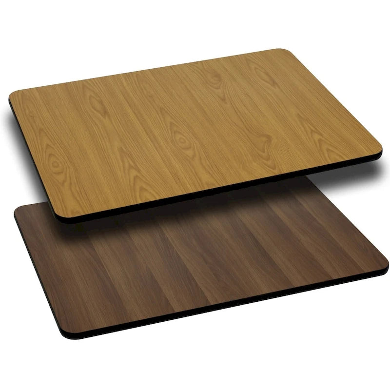 Plateau de table rectangulaire 30 x 60 avec dessus réversible en stratifié