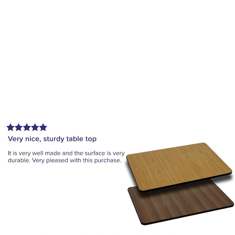 Plateau de table rectangulaire 30 x 60 avec dessus réversible en stratifié