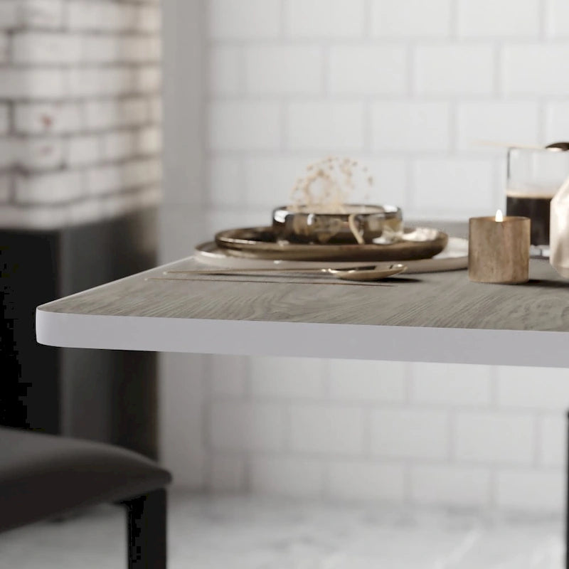 Plateau de table rectangulaire 30 x 60 avec dessus réversible en stratifié