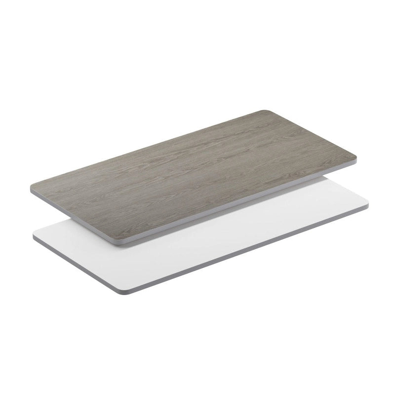 Plateau de table rectangulaire 30 x 60 avec dessus réversible en stratifié