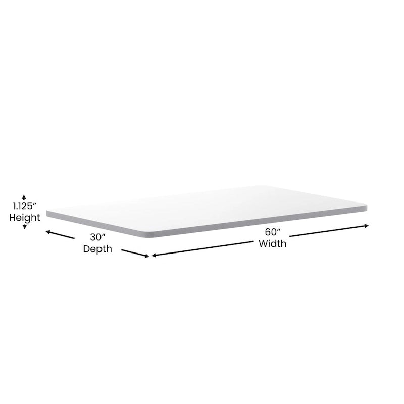 Plateau de table rectangulaire 30 x 60 avec dessus réversible en stratifié