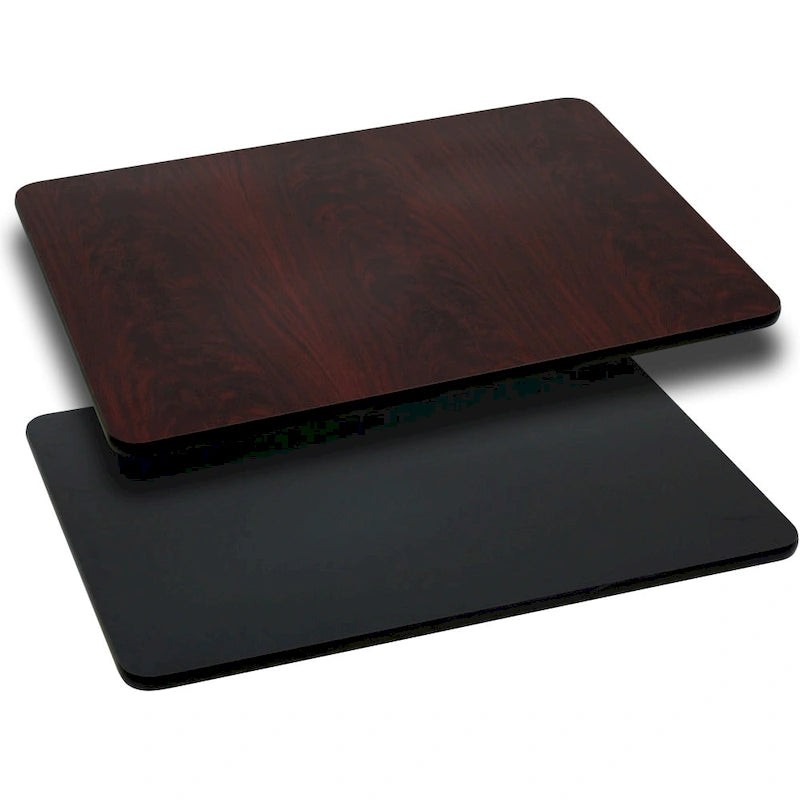 Plateau de table rectangulaire 30 x 60 avec dessus réversible en stratifié
