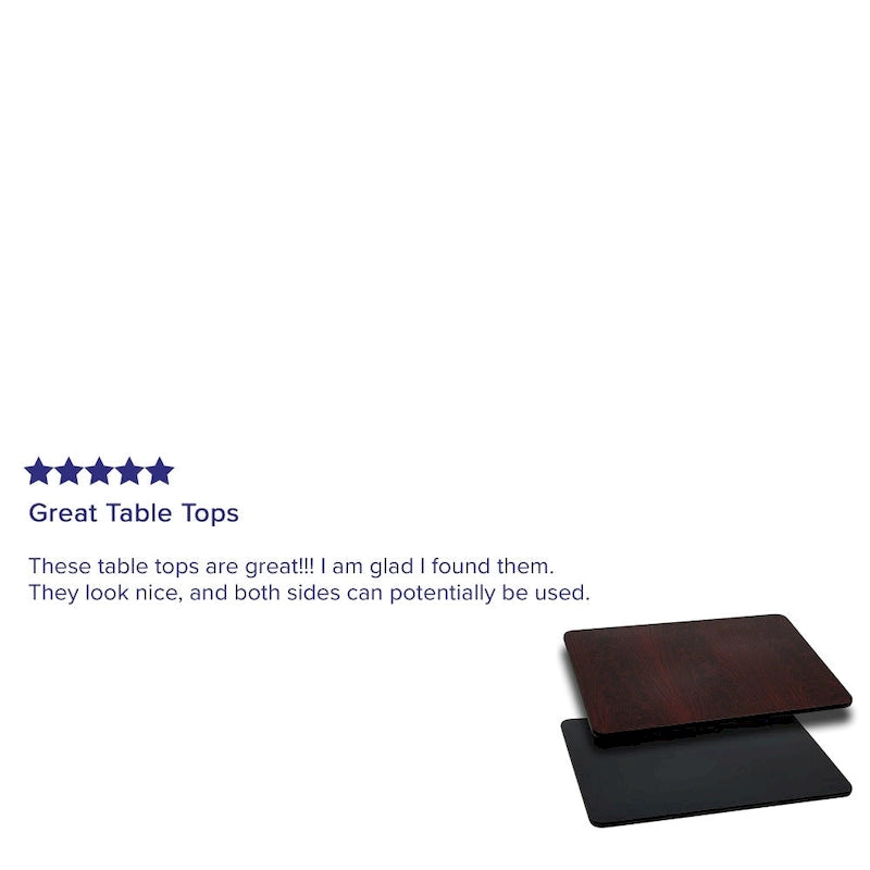 Plateau de table rectangulaire 30 x 60 avec dessus réversible en stratifié