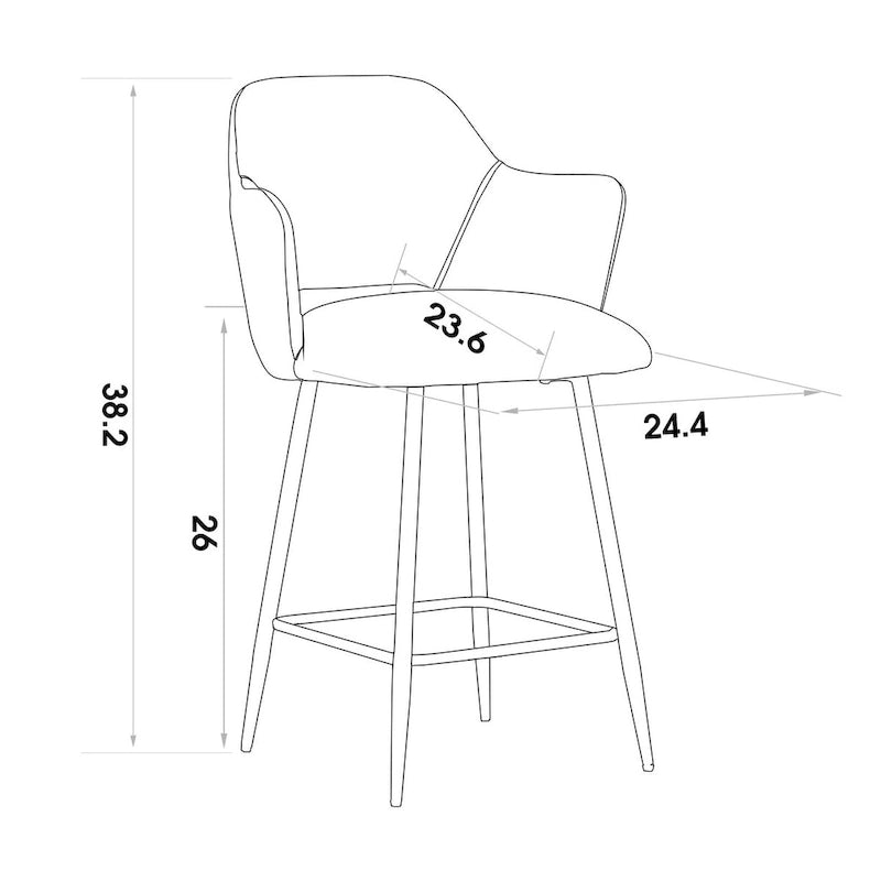 Chaise de salle à manger moderne en velours avec pieds en métal doré