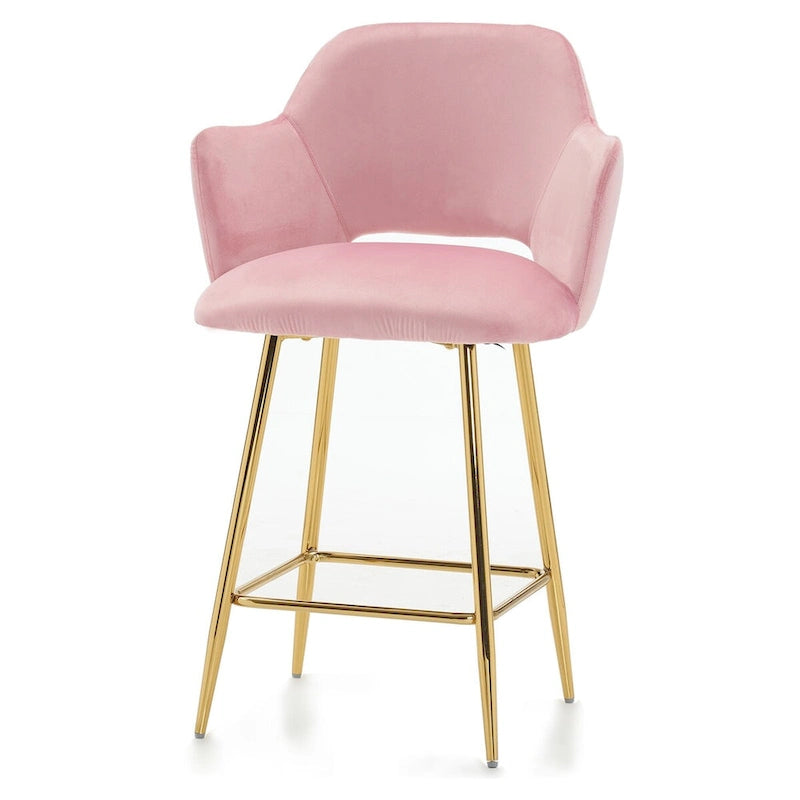 Chaise de salle à manger moderne en velours avec pieds en métal doré