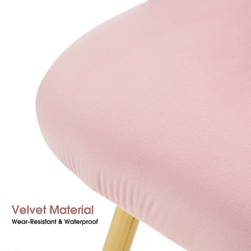 Chaise de salle à manger moderne en velours avec pieds en métal doré