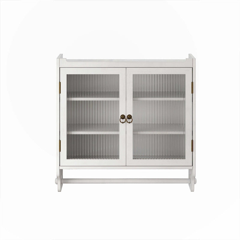 Meuble Haut Vitré à Trois Niveaux de Rangement