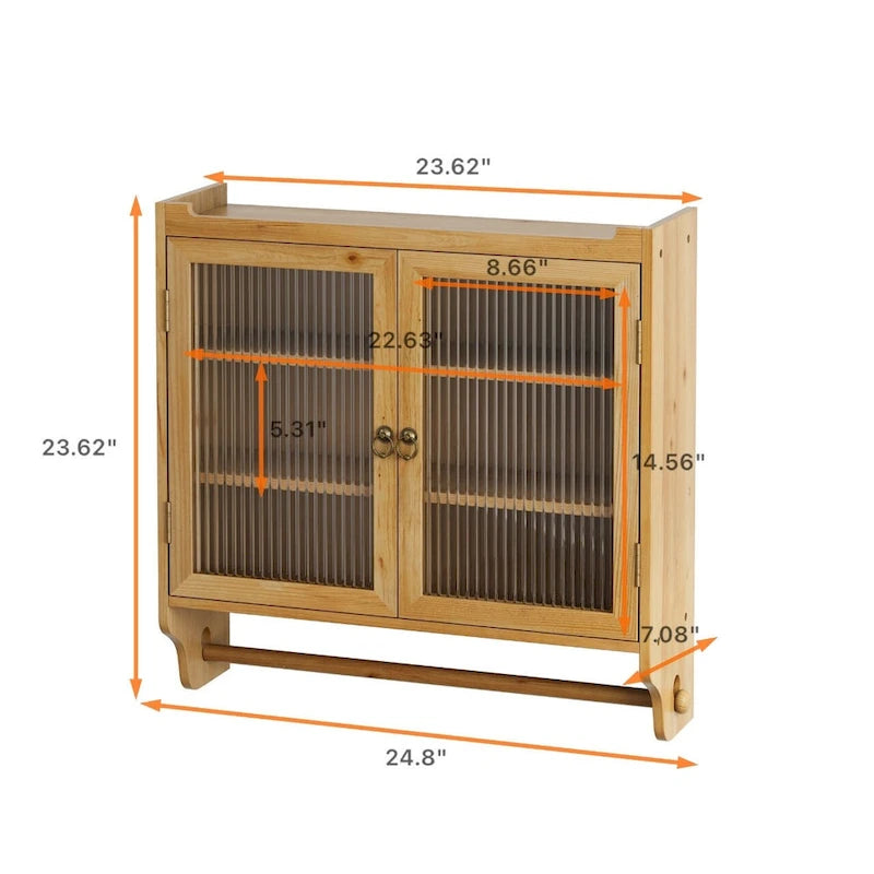 Meuble Haut Vitré à Trois Niveaux de Rangement