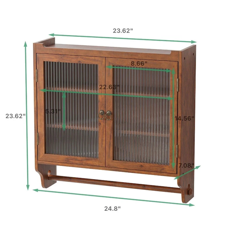 Meuble Haut Vitré à Trois Niveaux de Rangement