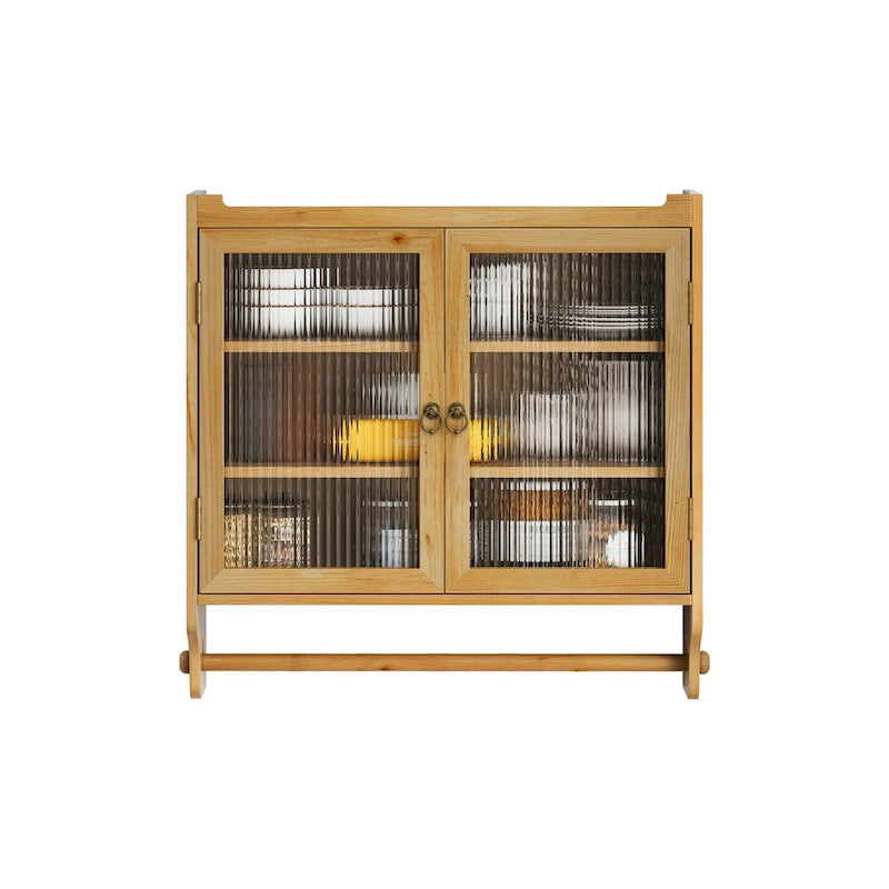 Meuble Haut Vitré à Trois Niveaux de Rangement