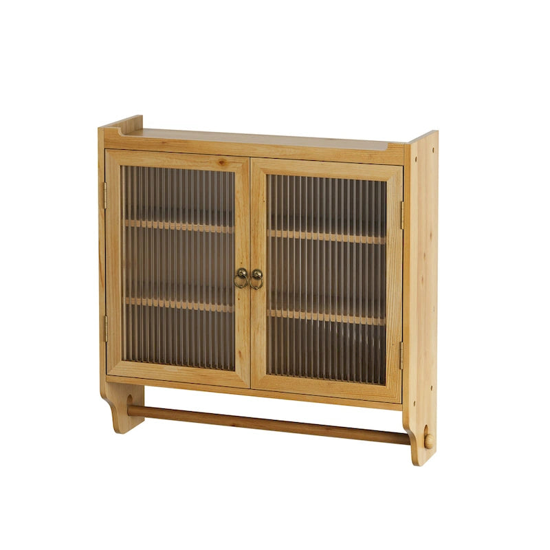 Meuble Haut Vitré à Trois Niveaux de Rangement