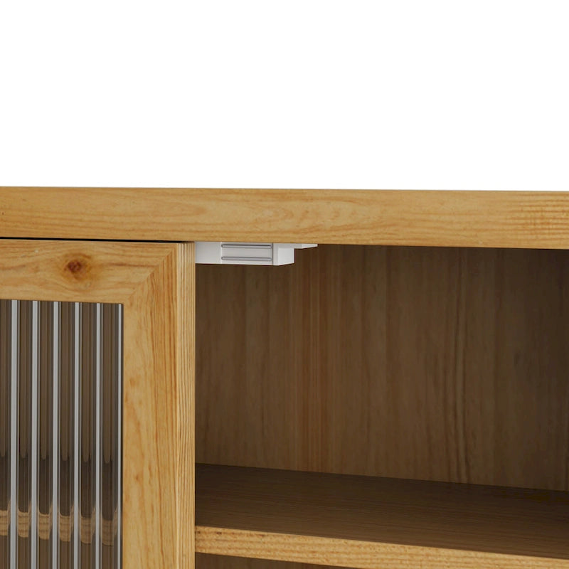 Meuble Haut Vitré à Trois Niveaux de Rangement