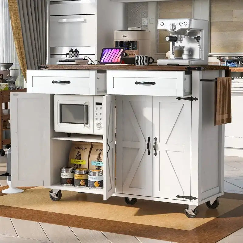 Îlot de cuisine avec prise électrique, îlot de rangement de cuisine avec abattant