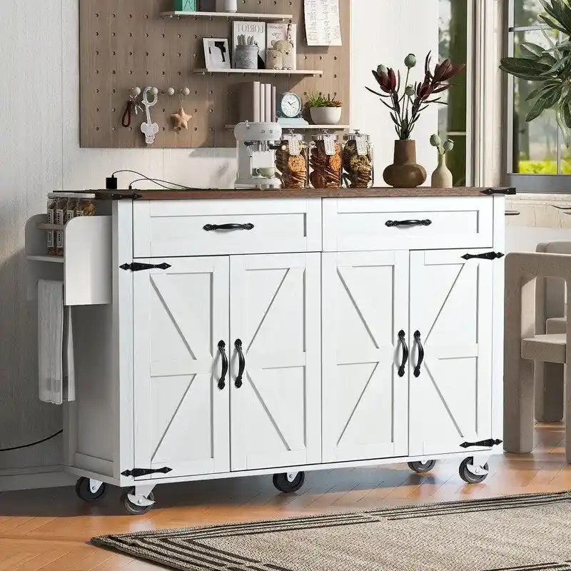 Îlot de cuisine avec prise électrique, îlot de rangement de cuisine avec abattant