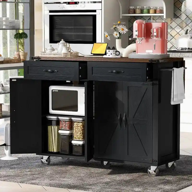Îlot de cuisine avec prise électrique, îlot de rangement de cuisine avec abattant