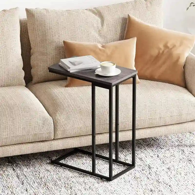 Petite table d'appoint en forme de C - 25,4 P x 46 L x 63,5 H cm