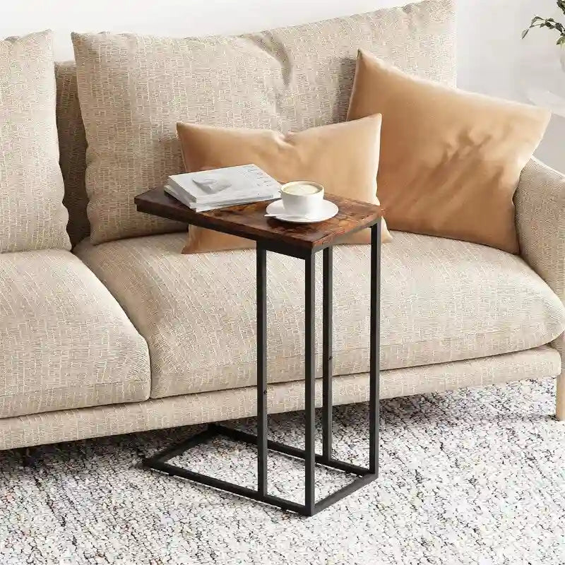 Petite table d'appoint en forme de C - 25,4 P x 46 L x 63,5 H cm