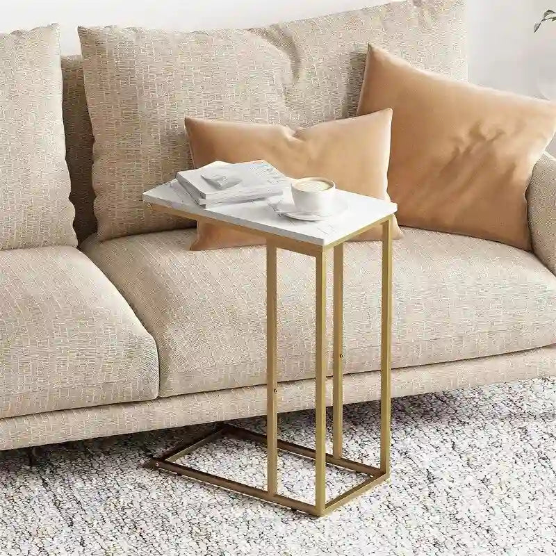 Petite table d'appoint en forme de C - 25,4 P x 46 L x 63,5 H cm