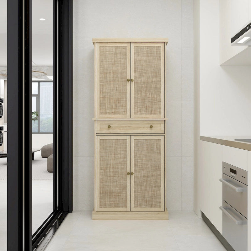 Meuble bas 4 portes 1 tiroir, avec 4 étagères intérieures réglables