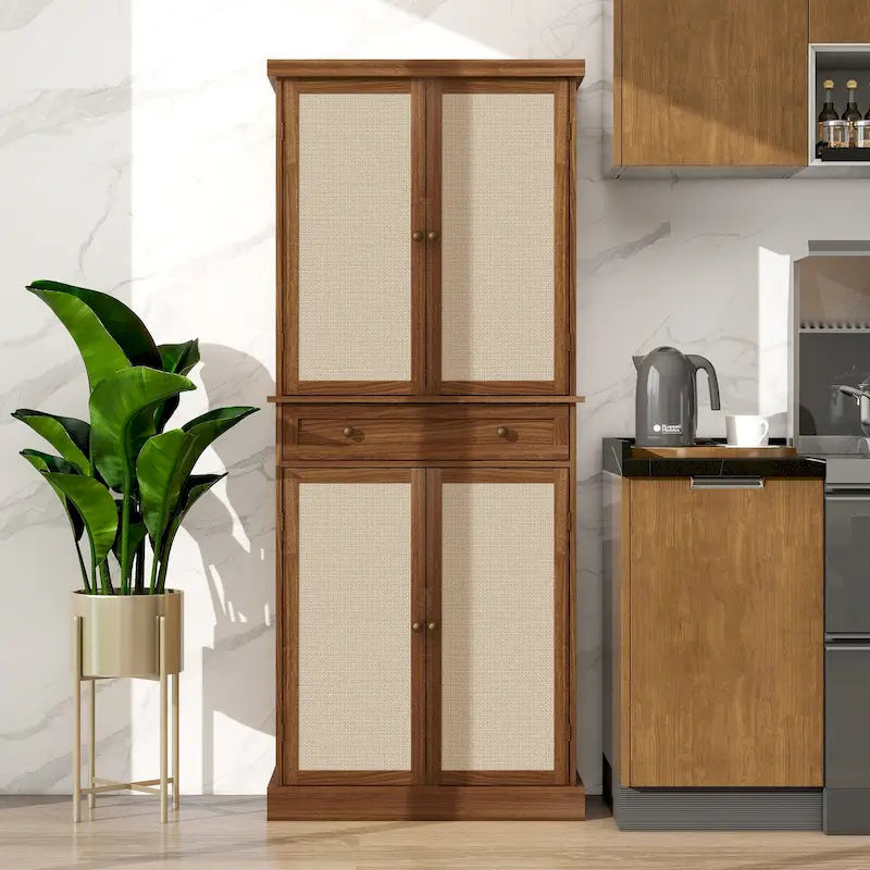 Meuble bas 4 portes 1 tiroir, avec 4 étagères intérieures réglables