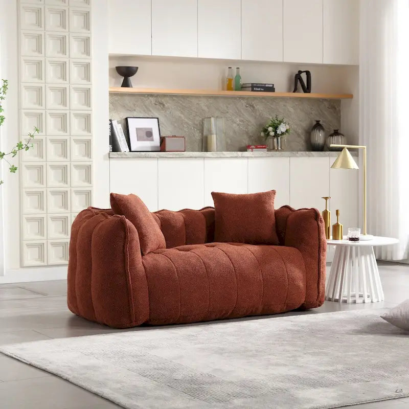Pouf géant avec noyau en mousse haute résilience pour deux personnes. Ce canapé inclinable carré confortable est idéal pour les membres de la famille.