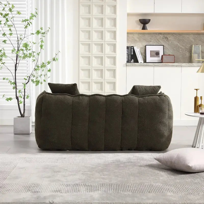 Pouf géant avec noyau en mousse haute résilience pour deux personnes. Ce canapé inclinable carré confortable est idéal pour les membres de la famille.