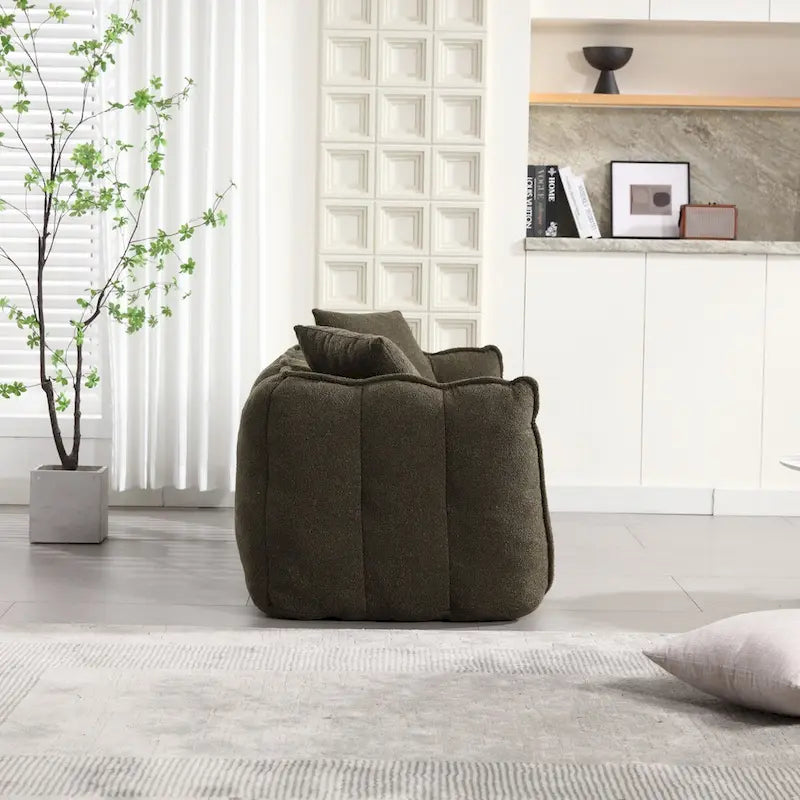 Pouf géant avec noyau en mousse haute résilience pour deux personnes. Ce canapé inclinable carré confortable est idéal pour les membres de la famille.