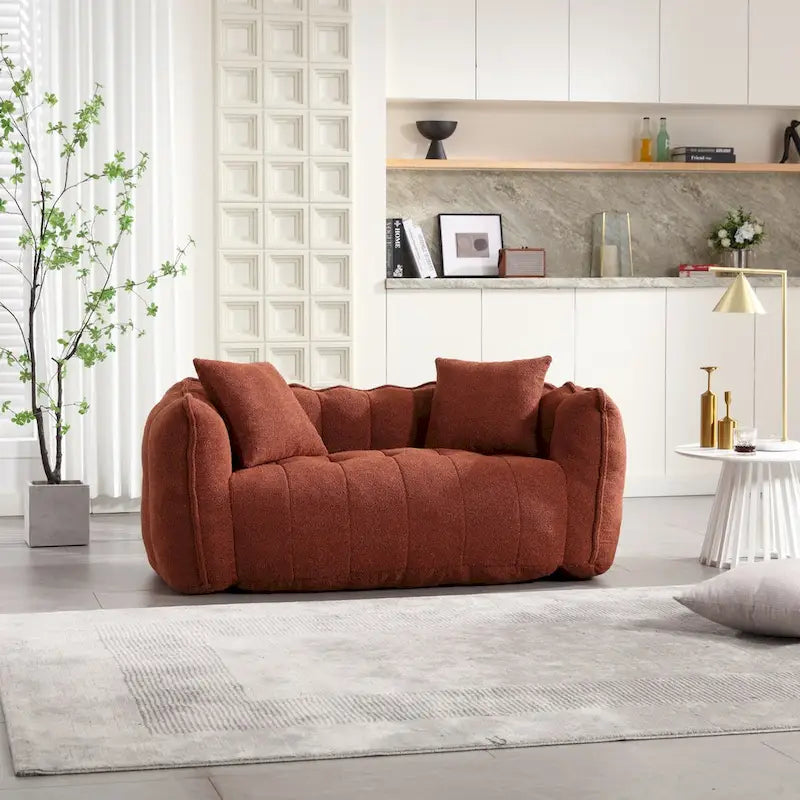 Pouf géant avec noyau en mousse haute résilience pour deux personnes. Ce canapé inclinable carré confortable est idéal pour les membres de la famille.
