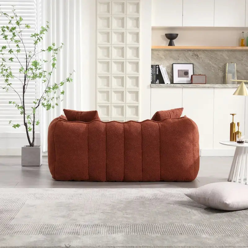 Pouf géant avec noyau en mousse haute résilience pour deux personnes. Ce canapé inclinable carré confortable est idéal pour les membres de la famille.