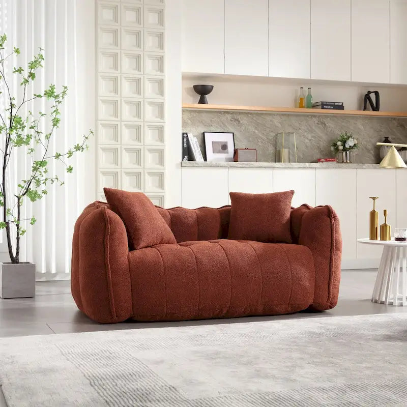 Pouf géant avec noyau en mousse haute résilience pour deux personnes. Ce canapé inclinable carré confortable est idéal pour les membres de la famille.