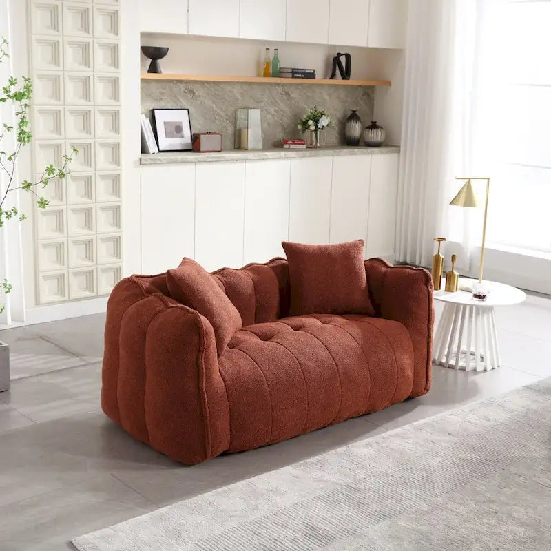 Pouf géant avec noyau en mousse haute résilience pour deux personnes. Ce canapé inclinable carré confortable est idéal pour les membres de la famille.